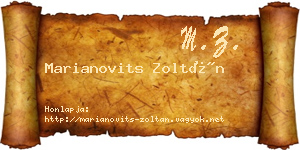 Marianovits Zoltán névjegykártya