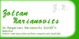zoltan marianovits business card